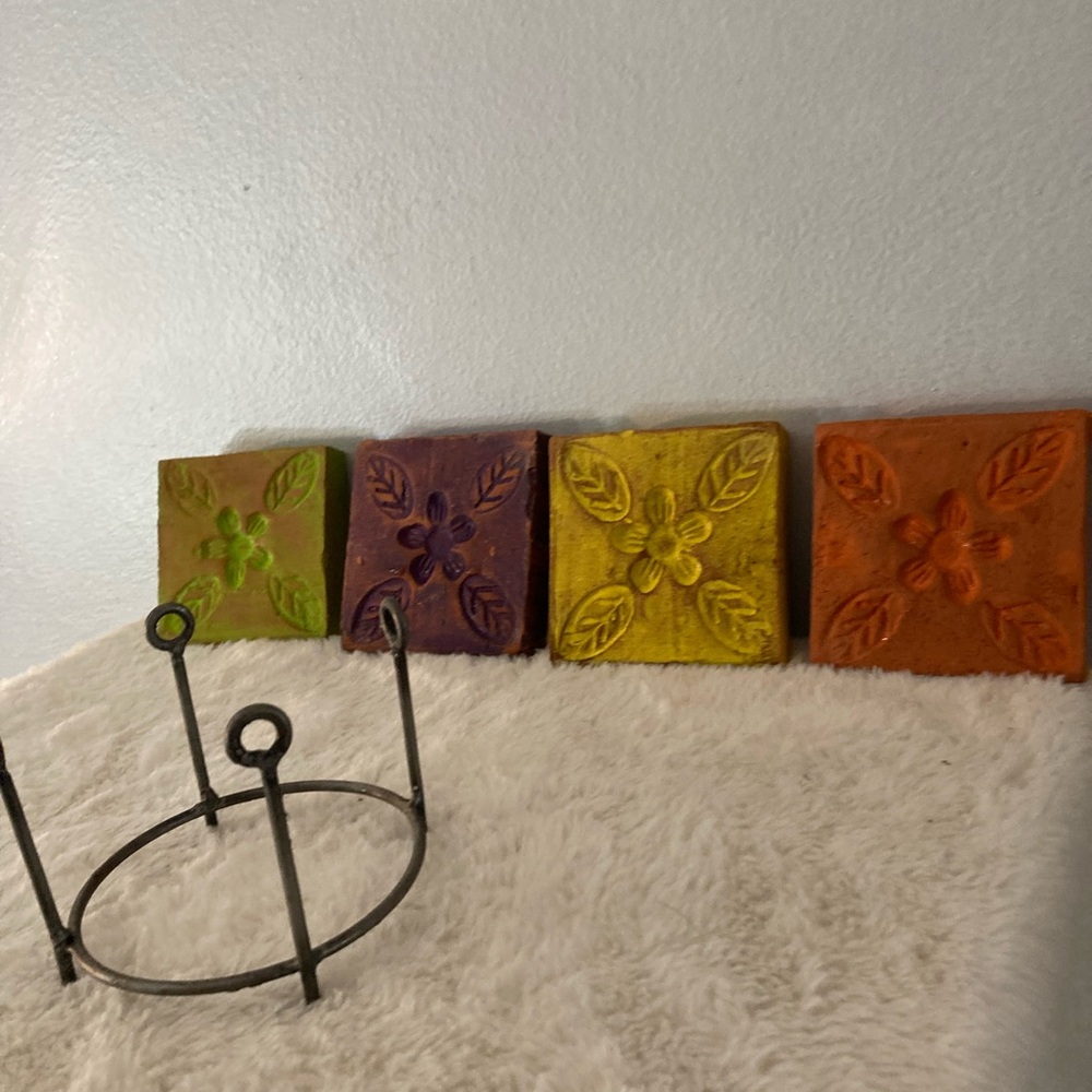 Colorful Stone Like Coaster Set - Picture 2 of 3